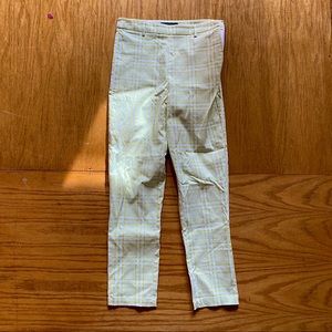 Lime & white plaid high rise skinny pants!